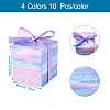 Magibeads 40Sets 4 Color Square Fold Paper Candy Boxes CON-MB0001-17-20