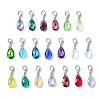 Glass Teardrop Pendant Decoration HJEW-JM02949-2