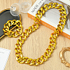 2Pcs 2 Styles Acrylic Cuban Link Chain Necklaces & Bracelets Jewelry Sets SJEW-SP0001-01G-6