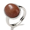 Synthetic Goldstone Oval Adjustable Rings RJEW-K371-07S-13-2