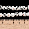 Handmade Flower Printed Porcelain Ceramic Beads Strands PORC-M006-8mm-02-3