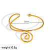 304 Stainless Steel Spiral Geometric Upper Arm Cuff Bangles for Women WG66983-02-1