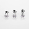 316L Stainless Steel Clear Cubic Zirconia Threadless Labret Stud WGB6B2D-01-1