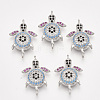 Brass Micro Pave Cubic Zirconia Links ZIRC-T008-04-2