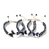 Natural Sodalite Braided Round Bead Bracelets BJEW-K251-06M-1