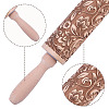 Flower Print Wood Rolling Pin AJEW-WH0528-06-1-3