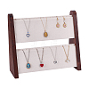 Double-Layer Wooden Jewelry Display Stand ODIS-WH0099-284A-1