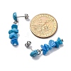 Natural Mixed Stone Dangle Stud Earrings EJEW-JE06371-6