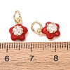 Brass Micro Pave Clear Cubic Zirconia with Enamel Charms CU-K002-53G-A-3