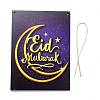 Eid Theme Density Board Wooden Wall Ornament Doorplate Pendants HJEW-C004-02E-2