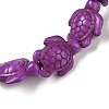 Synthetic Turquoise Tortoise Beaded Stretch Bracelet for Women BJEW-WH0018-16C-2