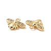 Bee Brass Micro Pave Clear Cubic Zirconia Charms KK-G435-18G-3