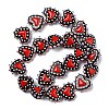 Baking Paint Glass Bumpy Beads Heart LAMP-V001-07F-2