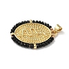 Brass with Glass or ABS Imitation Pearl Pendants KK-Z115-05G-3