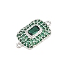 Brass Micro Pave Cubic Zirconia Connector Charms CU-CBAAB9C-01P-01-2