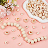 250Pcs 2 Styles Undyed Oil Coated Wooden Beads WOOD-PA0001-54-4