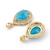 Golden Plated Brass Micro Pave Clear Cubic Zirconia Pendants ZIRC-F123-01E-3