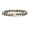 Natural Dalmatian Jasper & Synthetic Turquoise Beads Stretch Bracelets for Men Women QO0012-18-1