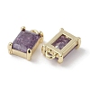 Brass Micro Pave Cubic Zirconia Charms KK-G491-31G-06-2