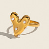 Heart 304 Stainless Steel Finger Rings for Women QD7769-1
