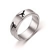 Rotating Titanium Steel Anxiety Relief Ring for Women Men PW-WG4928D-09-1