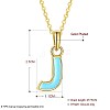 Fashion Tin Alloy Enamel Initial Pendant Necklaces NJEW-BB20973-J-6