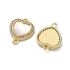 Brass Micro Pave Cubic Zirconia Connector Charms KK-H256-13G-2