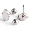 201 Stainless Steel Barbell Cartilage Earrings EJEW-R147-17-2