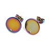 Ion Plating(IP) 304 Stainless Steel Stud Earring Findings STAS-P198-25-12mm-M-1