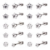 40Pcs 5 Size Crystal Rhinestone Tiny Star Stud Earrings EJEW-TA0001-13-1