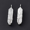 Natural Quartz Crystal Copper Wire Wrapped Pendants G-F733-05G-4