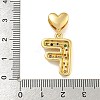 Brass Micro Pave Cubic Zirconia European Dangle Charms KK-P281-01G-F-3