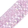 Electroplate Transparent Crackle Glass Beads Strands EGLA-Q135-02A-B04-1