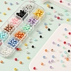 480Pcs 12 Colors Baking Painted Pearlized Glass Pearl Round Beads HY-YW0001-04-4