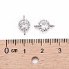 Flower Brass Micro Pave Cubic Zirconia Links X-ZIRC-L054-09P-NR-4