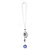 Evil Eye Alloy Lampwork Pendant Decorations HJEW-M005-02D-AS-1