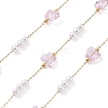 Handmade Glass Butterfly and ABS Plastic Imitation Pearl Beaded Chains CHC-R135-15G-1
