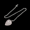 Natural Rose Quartz Dowsing Pendulums G-R492-01S-01-3