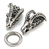 Tibetan Style 304 Stainless Steel Spring Gate Rings FIND-Z046-03AS-02-1