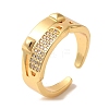 Rack Plating Brass Micro Pave Clear Cubic Zirconia Cuff Rings for Women RJEW-G325-13H-G-1