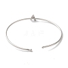 Rack Plating Brass Micro Pave Clear Cubic Zirconia Letter Open Cuff Bangles BJEW-A018-01P-A-3