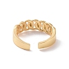 Brass Curb Chains Shape Open Cuff Ring for Women RJEW-P034-07G-3
