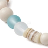 2Pcs 2 Styles Bohemia Style Natural Fossil & Freshwater Shell & Glass Beads Stretch Bracelets for Women BJEW-JB11865-5