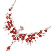 Alloy Rhinestone Pendant Necklaces & Earrings Sets for Women WGE8301-11-2