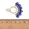 304 Stainless Steel & Glass Seed Beaded Pendants PALLOY-MZ01376-03-3