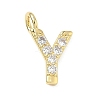 Brass Micro Pave Clear Cubic Zirconia Pendants KK-I476-01G-Y-1