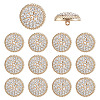 14Pcs 1-Hole Alloy Glass Shank Buttons BUTT-MA0001-16B-KCG-1