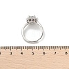 Rhodium Plated 925 Sterling Silver Moissanite Adjustable Rings for Women RJEW-U038-02P-5