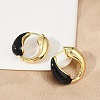 Brass Enamel Stud Earrings EJEW-M082-03G-4