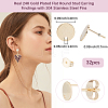 32Pcs 201 Stainless Steel Flat Round Stud Earring Findings STAS-BBC0008-90G-2